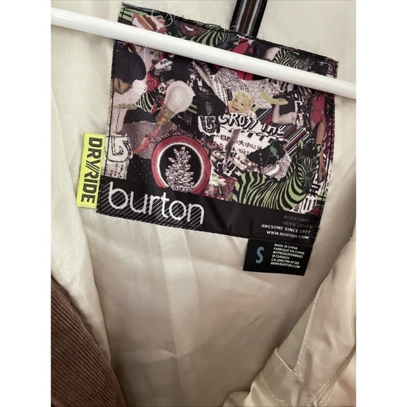 Burton DRYRIDE Jacket Snowboarding Ski Coat Brown Corduroy Women's‎ Size S - Picture 9 of 14